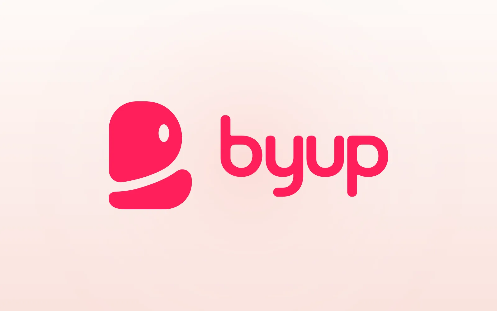 Il logo di Byup, rosa, su fondo chiaro