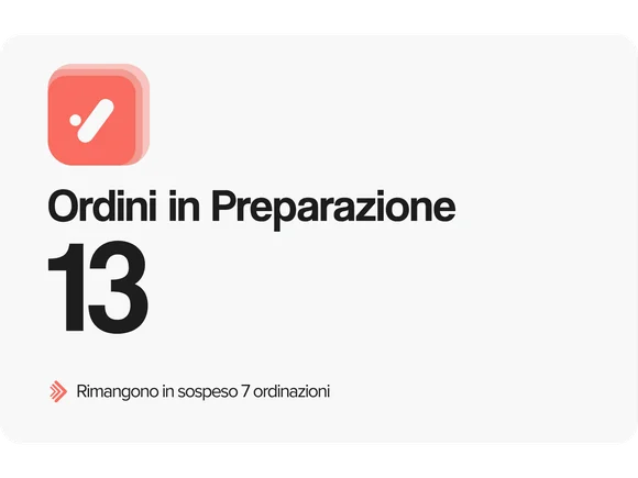 Ordini in preparazione: 13